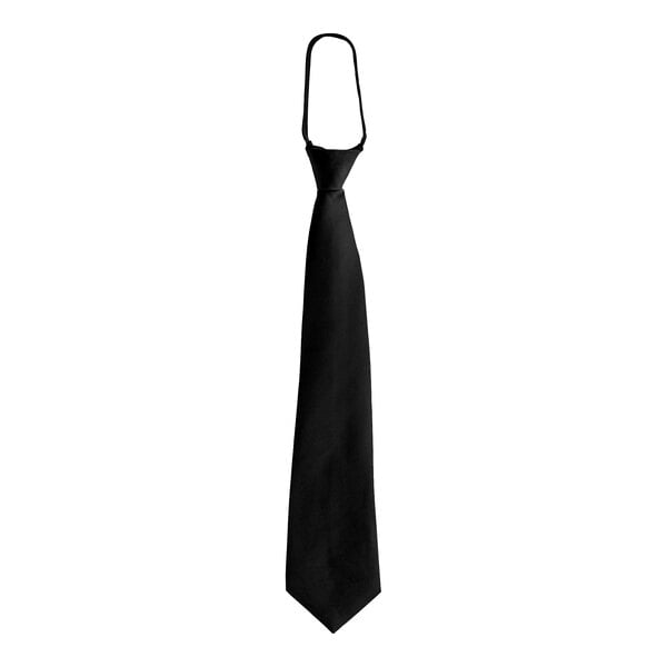 A Henry Segal black pre-knotted zipper necktie.