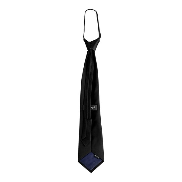 A Henry Segal black pre-knotted zipper neck tie.