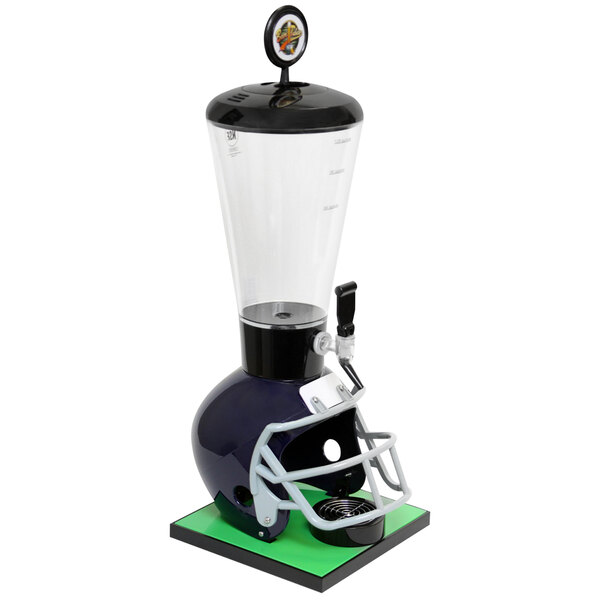 A blue football helmet shaped Beer Tube.