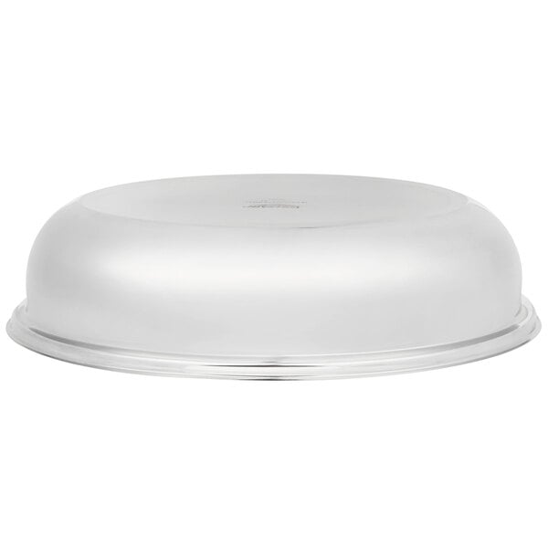 A stainless steel bowl with a silver rim.