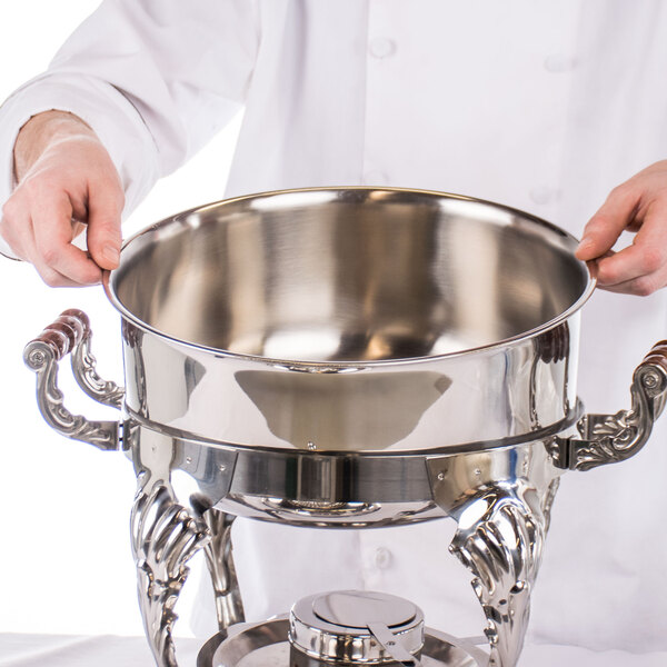 Choice 8 Qt. Deluxe Round Soup Chafer Water Pan