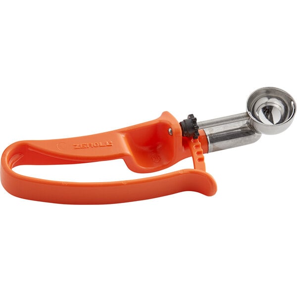 Zeroll 2100 #100 Orange Universal EZ Squeeze Handle Disher - 0.32 oz.