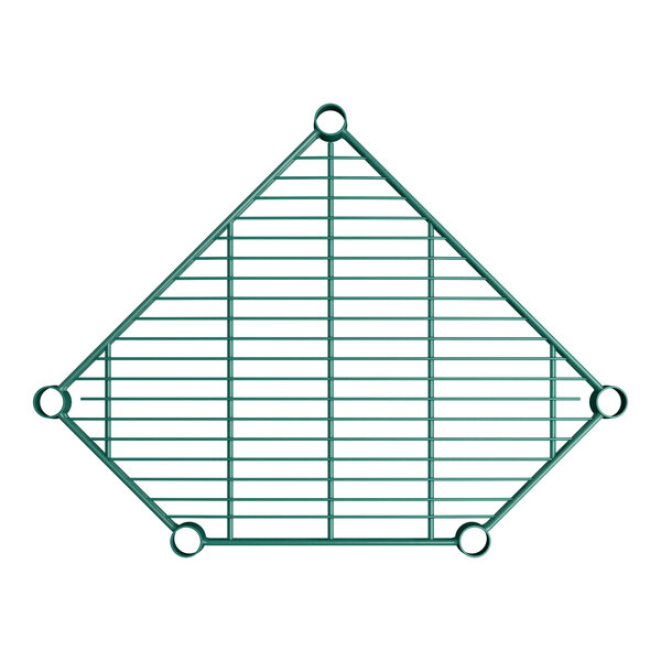 Regency 460EG18COR 18" NSF Green Epoxy Wire Pentagon Corner Shelf