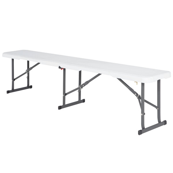 Lifetime 80309 6 White Bi Fold Bench With Gray Frame
