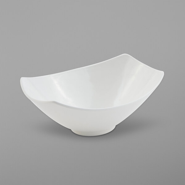 a white bowl on a gray background