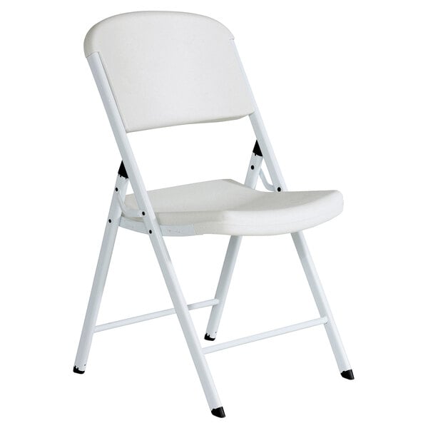 Lifetime 80359 White Contoured Folding Chair 4 Pack