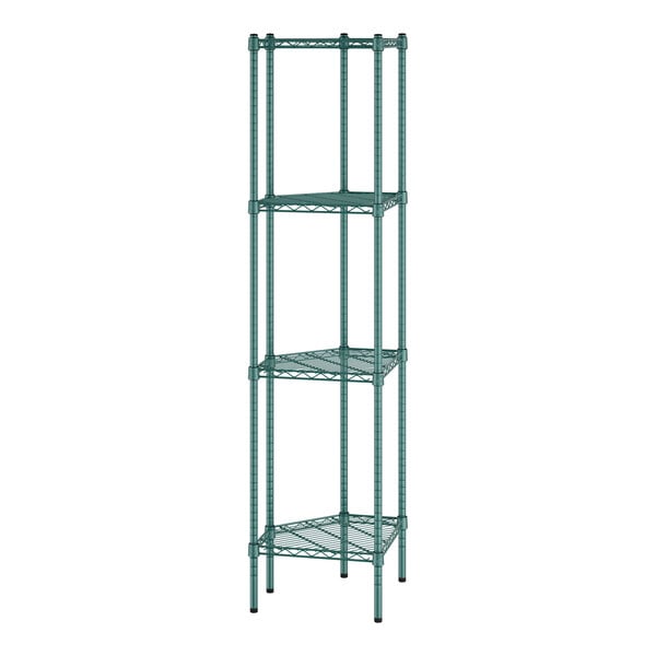 Regency NSF Green Epoxy 5' x 5' Walk-In 4-Tier Shelving Unit Kit