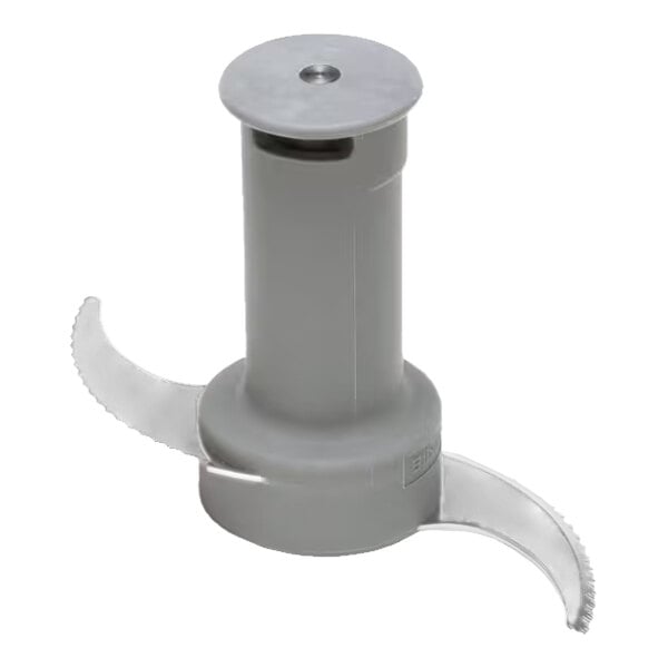 A fine serrated 'S' blade attachment for a food processor.