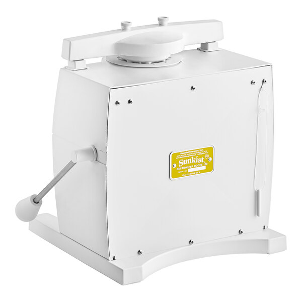 A white Sunkist commercial sectionizer with a yellow label and a white handle.