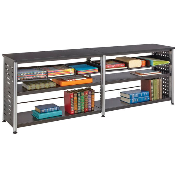 Safco 1600bl Scoot 72 X 15 1 2 X 25 Four Shelf Black Perforated