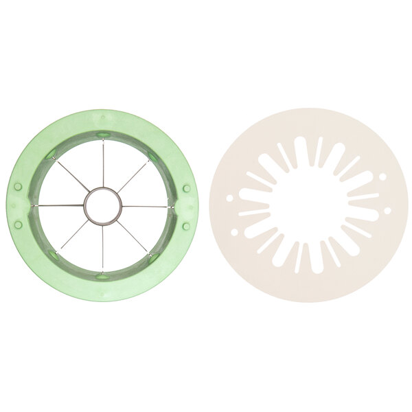 A white circular Sunkist blade cup with a circular hole in the center.