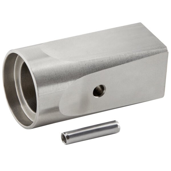 A metal shaft tip with a pin for a juicer.