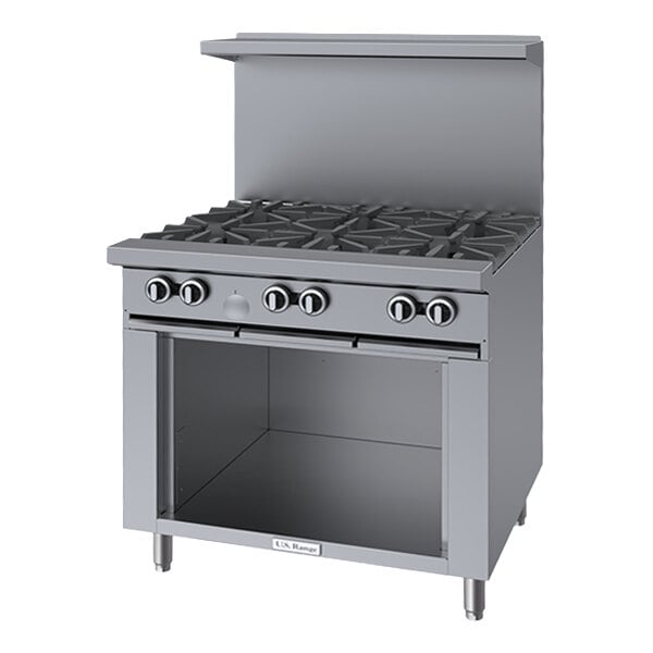 U.S. Range U36-6S Liquid Propane 6 Burner 36" Range with Cabinet Base - 156,000 BTU