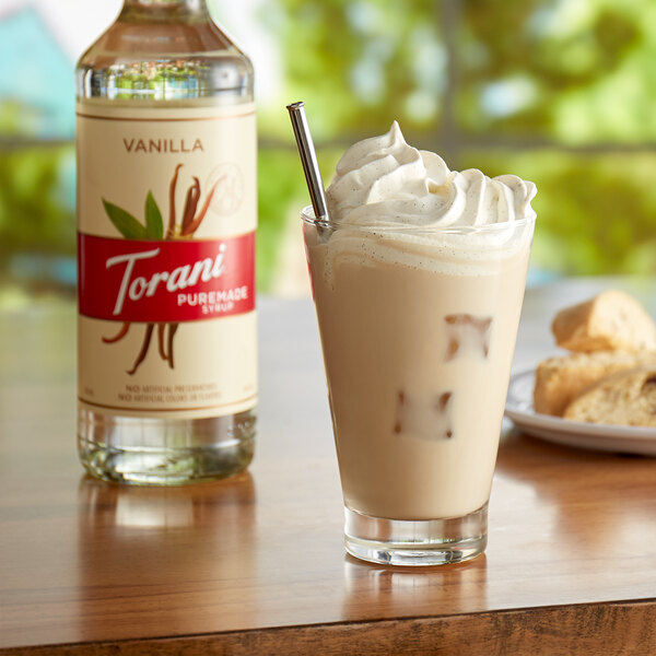 Torani Puremade Vanilla Flavoring Syrup 750 mL Glass Bottle