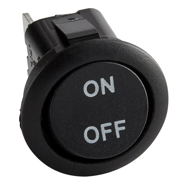 A close-up of a black Sunkist on/off switch with white text.