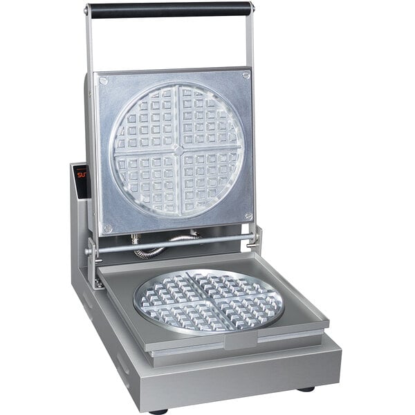 A Hatco commercial round waffle maker with a round lid.