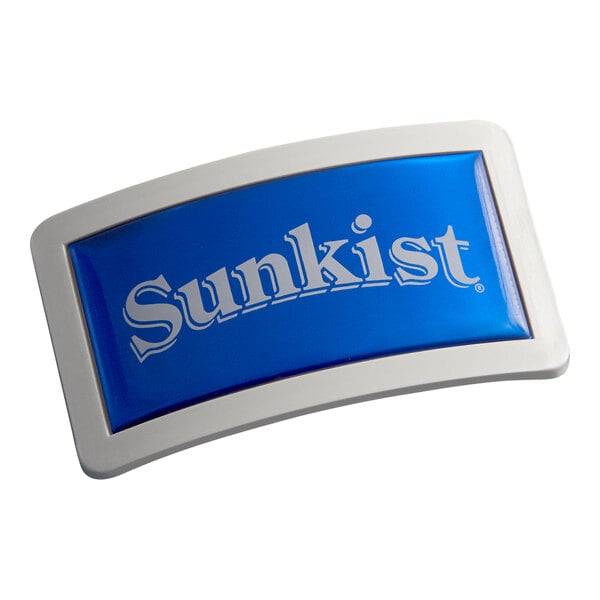 A blue and white Sunkist logo plate with label and fasteners for J-1, J-2, and J-4 models.