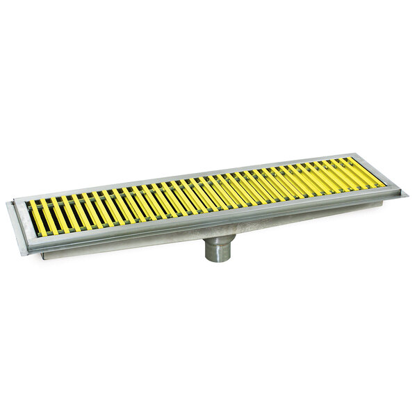 a yellow and grey roller conveyor belt