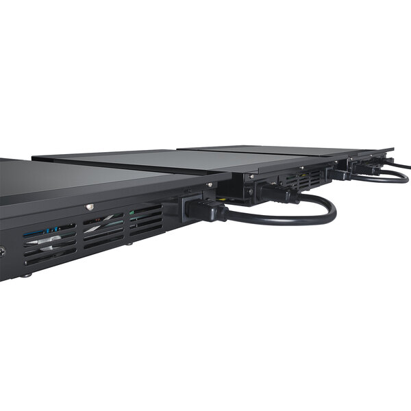 A black Hatco Palletti Countertop Daisy Chain Induction Warmer with cables attached.