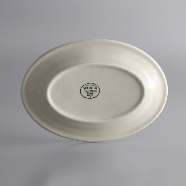 a white plate with a black logo