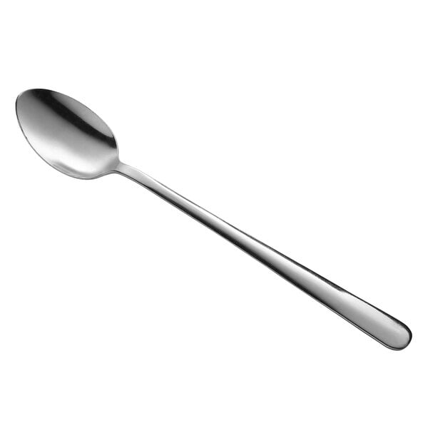 A Libbey stainless steel iced tea spoon with a silver handle.