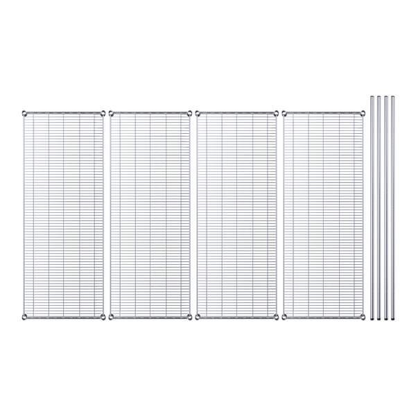 Regency 24 x 60 x 64 NSF Stainless Steel Stationary 4-Shelf Kit