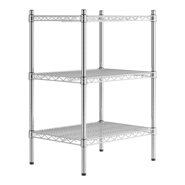 A Regency stainless steel wire shelving kit with three shelves.