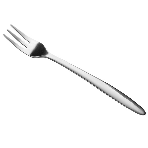 A Libbey stainless steel cocktail fork with a silver handle.