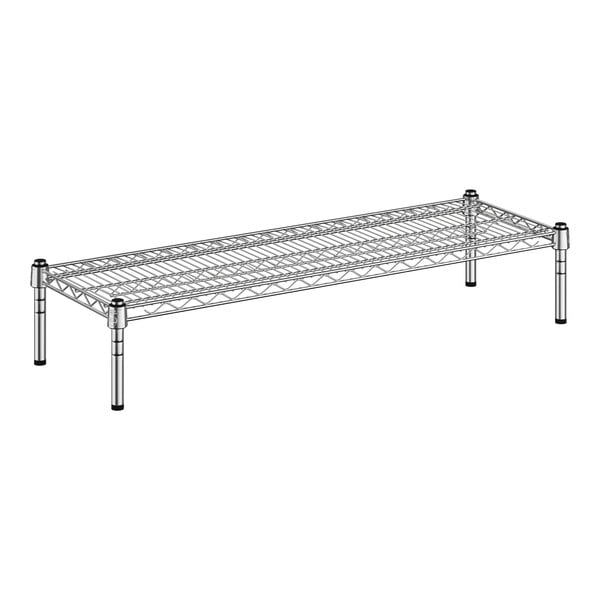 A wireframe metal Regency dunnage shelf with two legs.