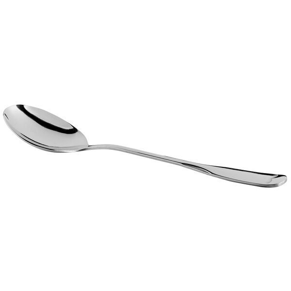A Libbey stainless steel bouillon spoon with a silver handle and spoon.