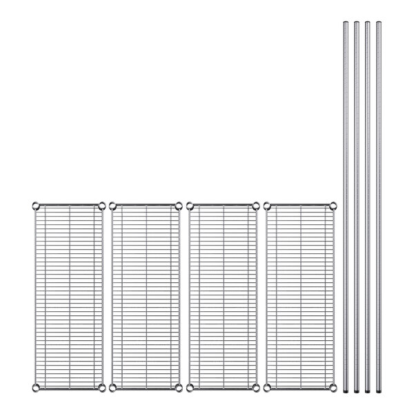 A Regency stainless steel wire shelving kit with four shelves.