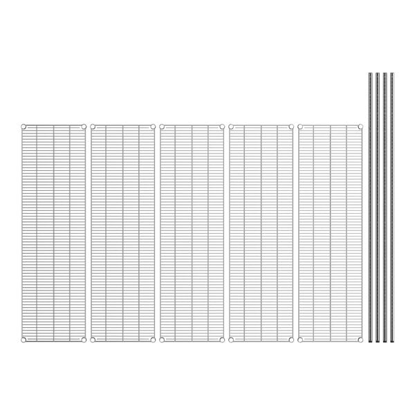 A row of rectangular white grids with black lines.