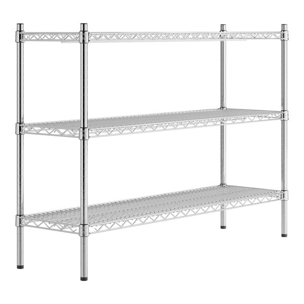 A Regency stainless steel wire shelving kit with three shelves.