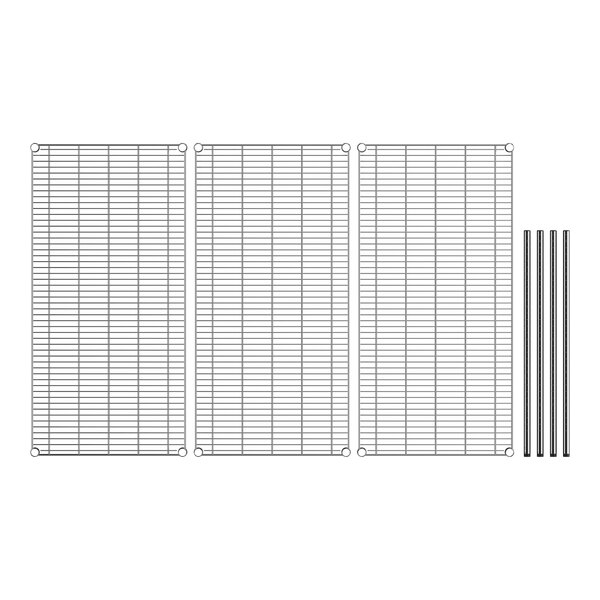 A Regency stainless steel wire shelving kit with three shelves.