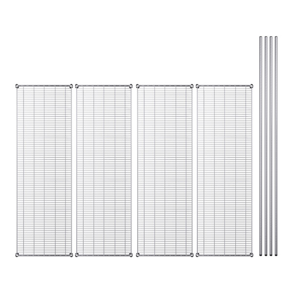 A metal grid with metal rods.