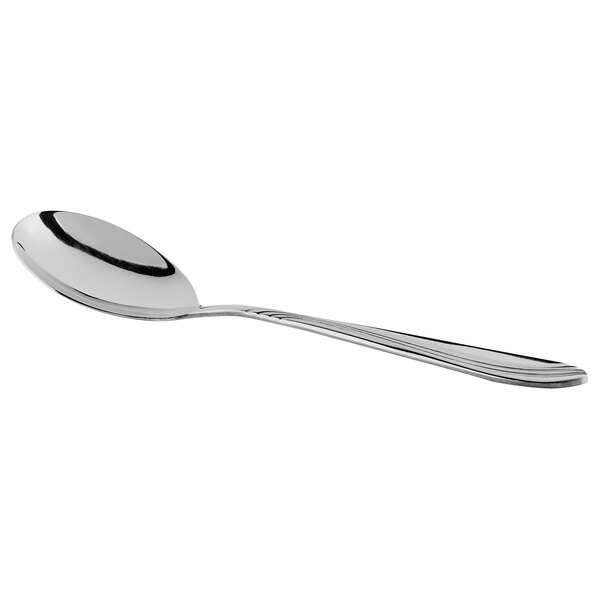 a close-up of a silver spoon