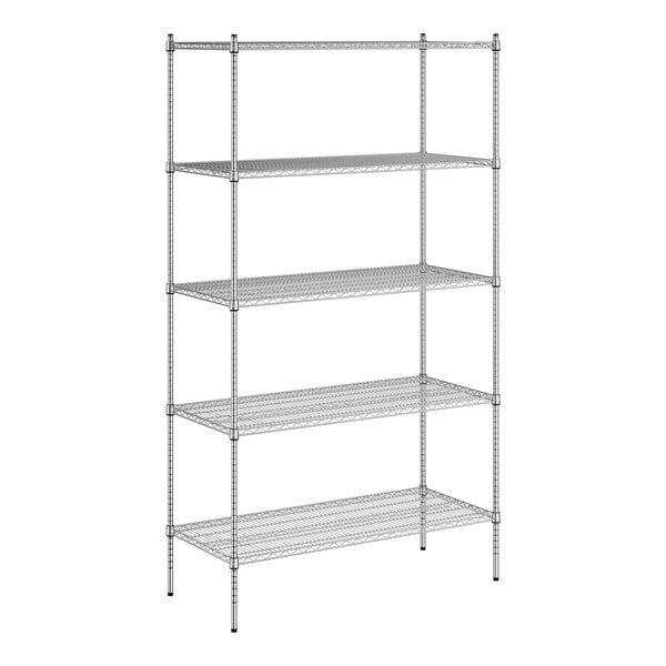 A white wireframe of a Regency metal 5-shelf kit.