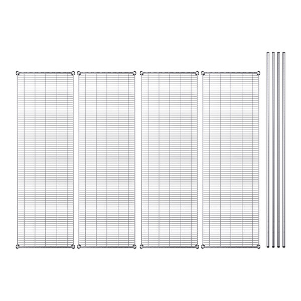 Regency 24 Wide NSF Stainless Steel Solid 4-Shelf Kit with 74 Posts