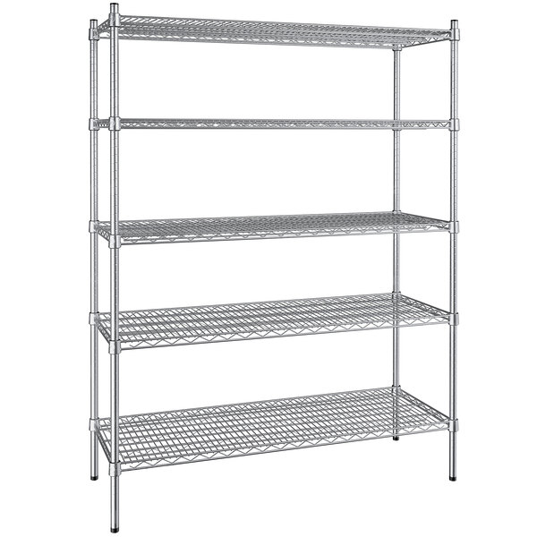 Regency 18" x 48" NSF Stainless Steel 5Shelf Kit with 64" Posts