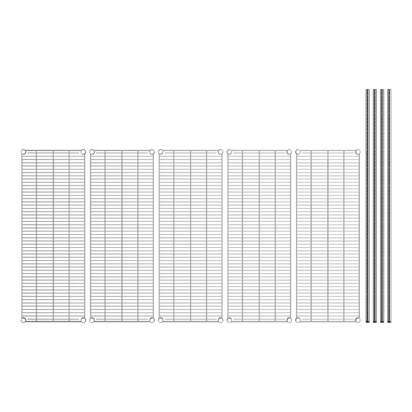 A row of metal grids and metal rods.