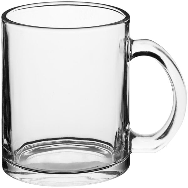 Acopa 16 oz. Customizable Clear Glass Cafe Mug - 12/Case