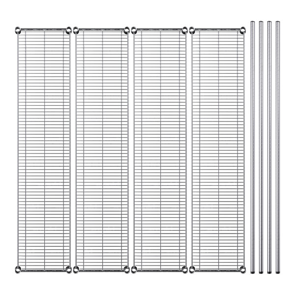 A Regency stainless steel wire shelving kit with four shelves.