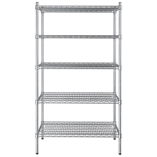 Regency 18" x 36" NSF Stainless Steel 5Shelf Kit with 64" Posts