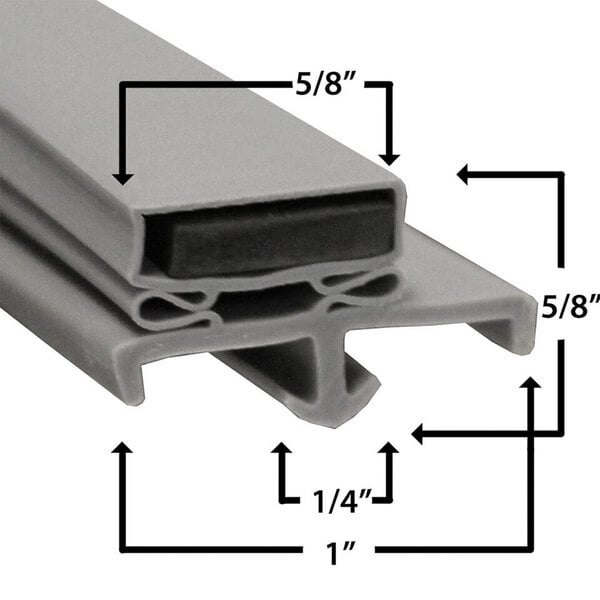 A grey rubber magnetic door gasket with a grey PVC window.
