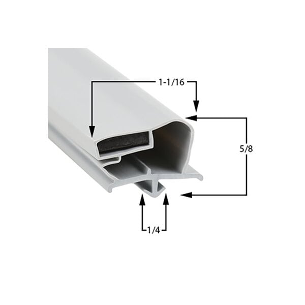 A white plastic door gasket for a Beverage-Air refrigerator.
