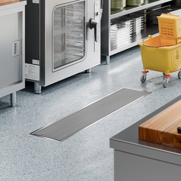 Regency FTG-1260 12" x 60" 14-Gauge Stainless Steel Floor Trough with Grate