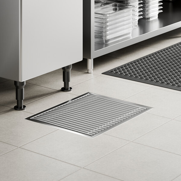 Regency FTG-1824 18" x 24" 14-Gauge Stainless Steel Floor Trough with Grate