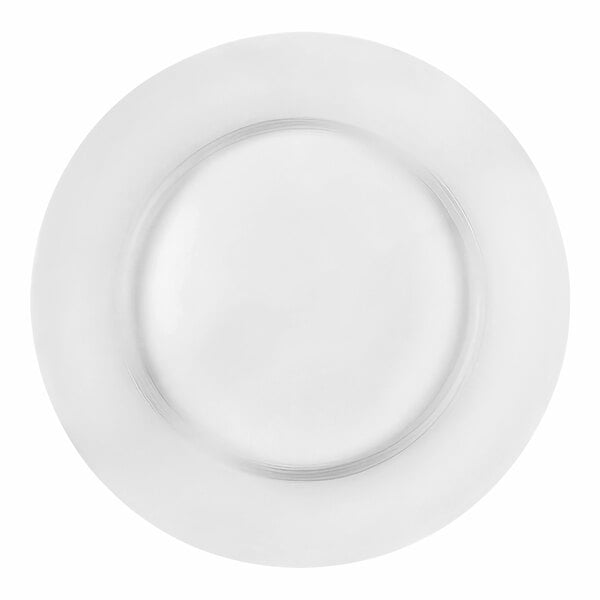 A CAC porcelain plate with a round white rim.