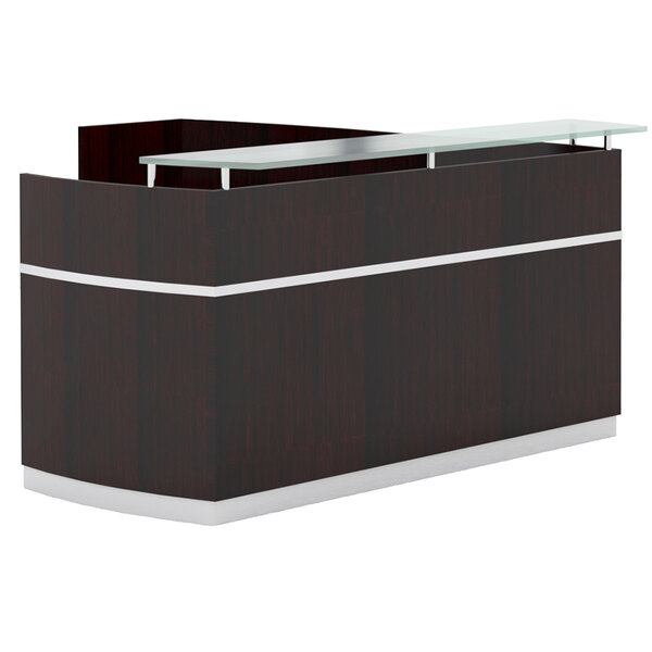 Mayline Nrslbfmah Napoli 87 X 85 Mahogany Reception Desk With