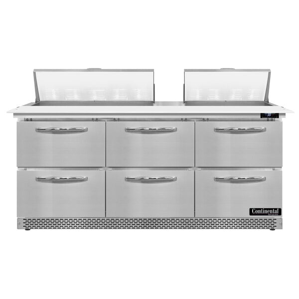 A Continental Refrigerator cutting top with 6 refrigerator drawers.